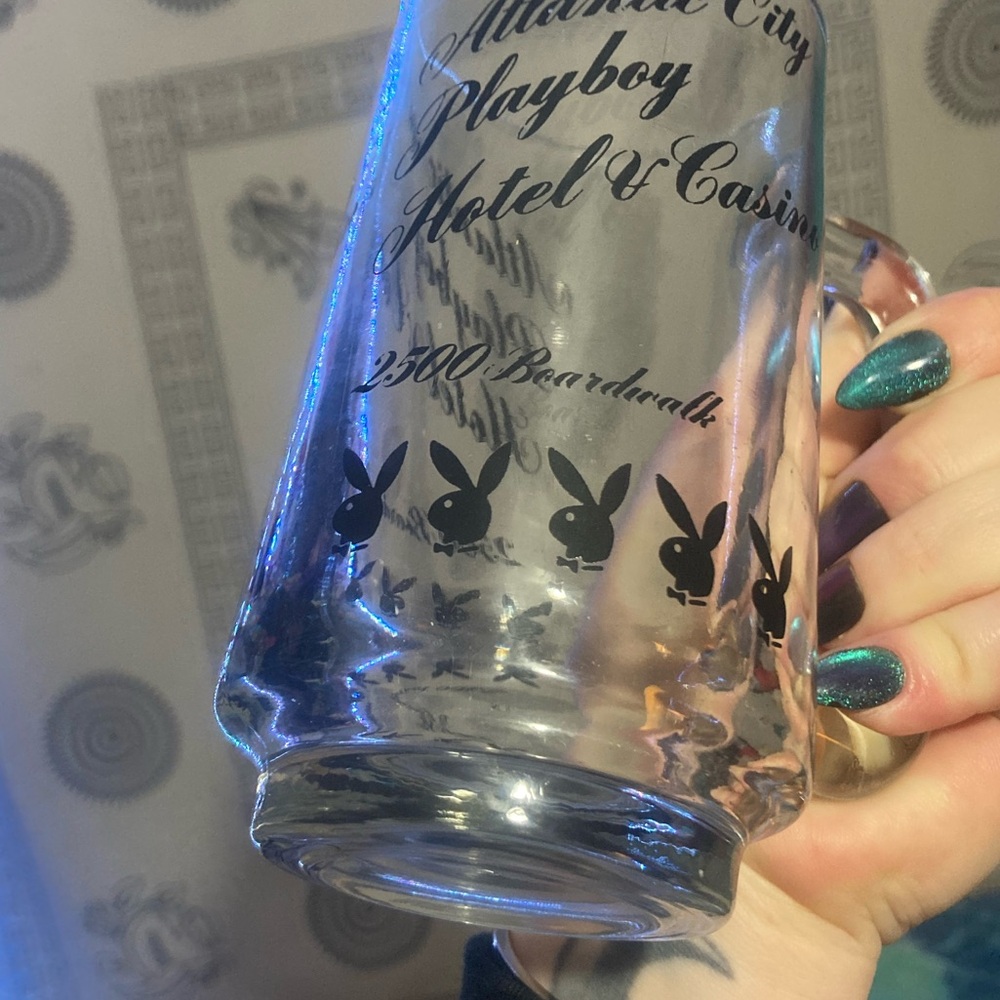 90s Y2K PLAYBOY Atlantic City Glass Cup